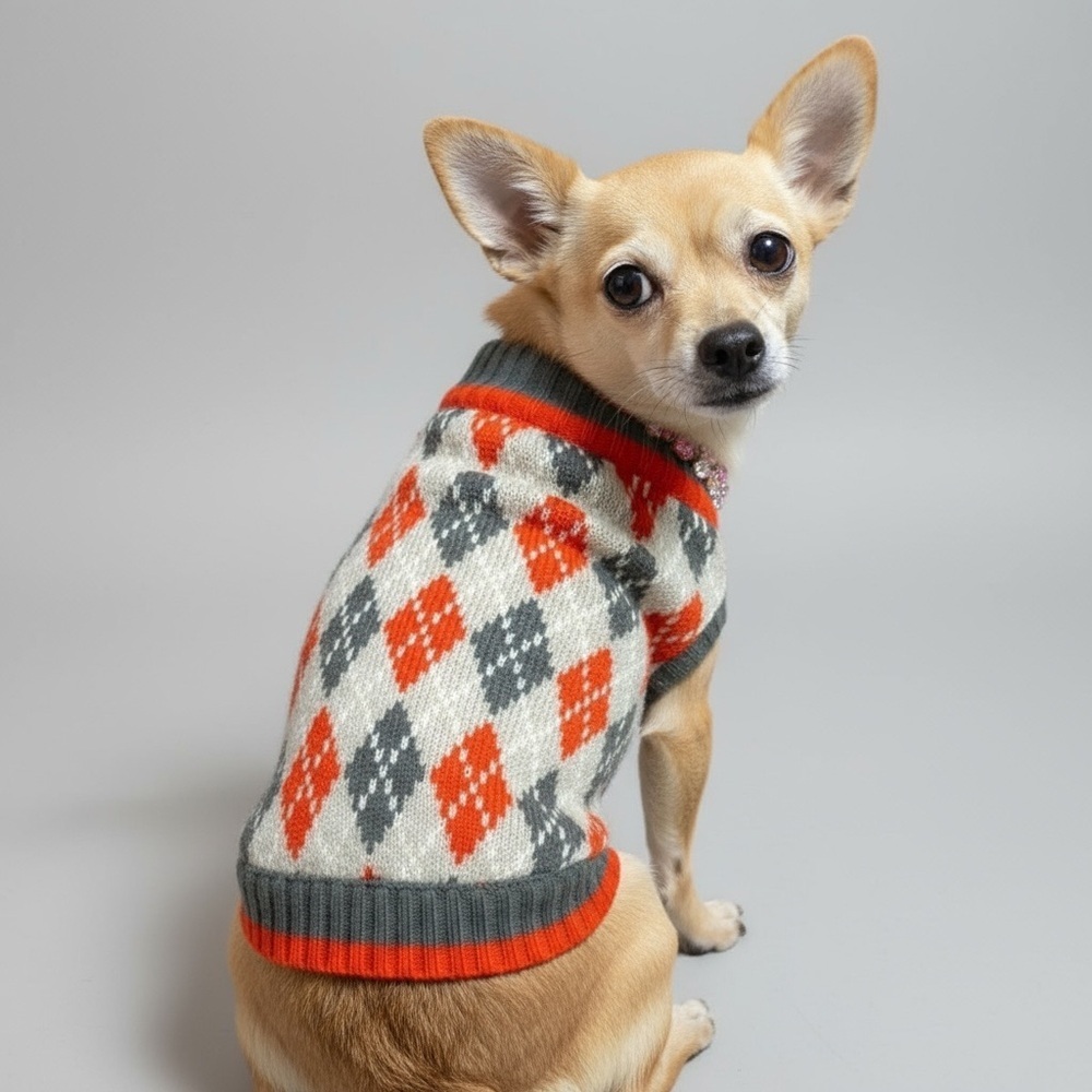 BLUEBERRY Jacquard Knit Dog Sweater